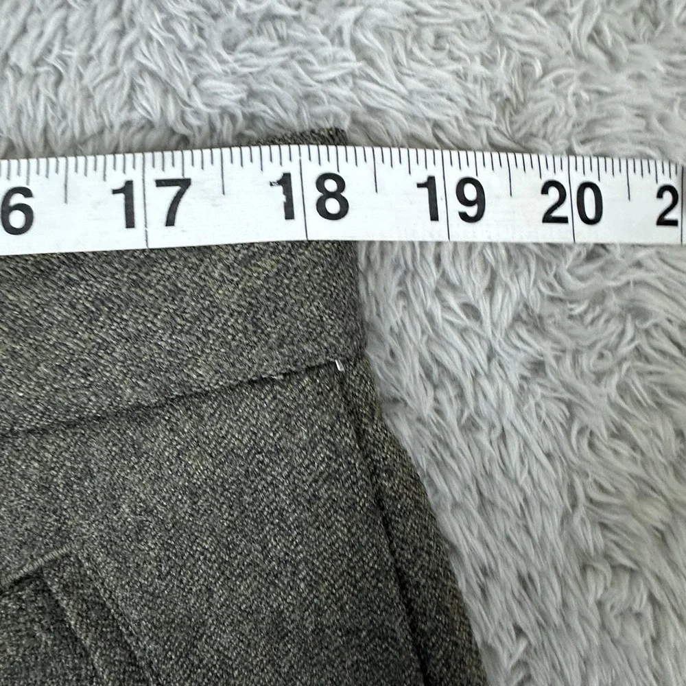 Hickey Mens Wool Dress Pants 35 Brown Heather Wool Trouser Classic Button‎ Fly
